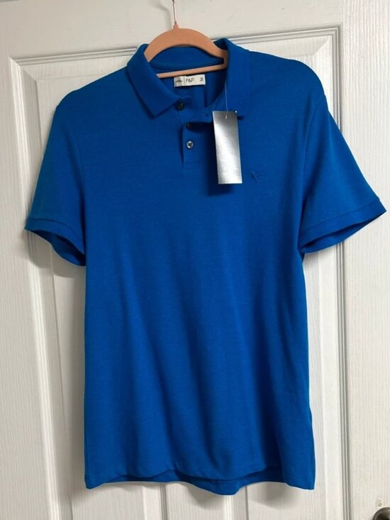Other - F&F Bright Blue Mens Short Sleeve Polo Shirt Size S BNWT